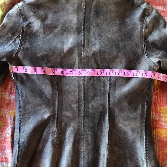 Blur Leather Aviator Jacket Khaki Green Cargo Pocket Bikercore - Picture 14 of 16